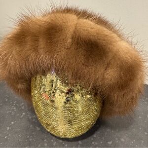 Vintage Betmar New York Paris Real Mink Fur Fedora Bucket Hat UNIQUE